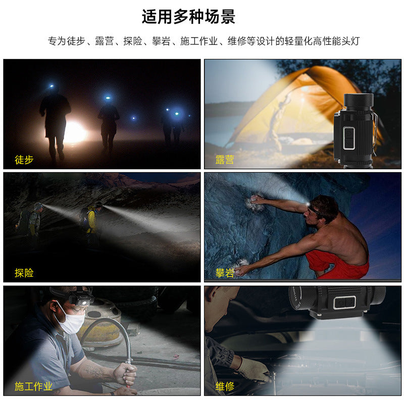 21700 Ultra-Long Battery Life Headlamp USB Rechargeable Aluminum Alloy Magnetic Cob Outdoor Mining Lamp Head-Mounted Flashlight Manufacturer