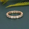 Trendy IGI Certified VVS Emerald Lab Grown Diamond 14k Solid Gold Bezel Set Wedding Band Ring Fine Fashion Luxury Women Jewelry