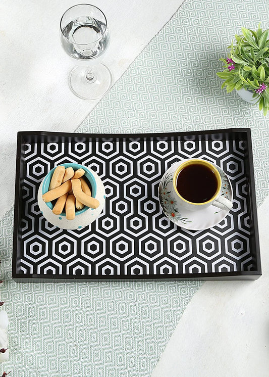 Fashionable Wooden Tray with Silk Print for Home Parties Weddings Crafts Events Export-Ready Event Decorations