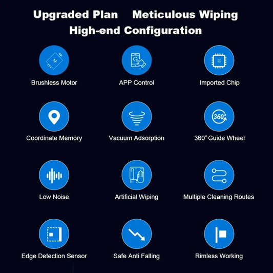 (promo code: AEEU03 )Liectroux YW710 Robot Window Cleaner,Double Water Spray,Strong Vacuum,Home Floor Wall Window Cleaning Robot,App&Remote Control