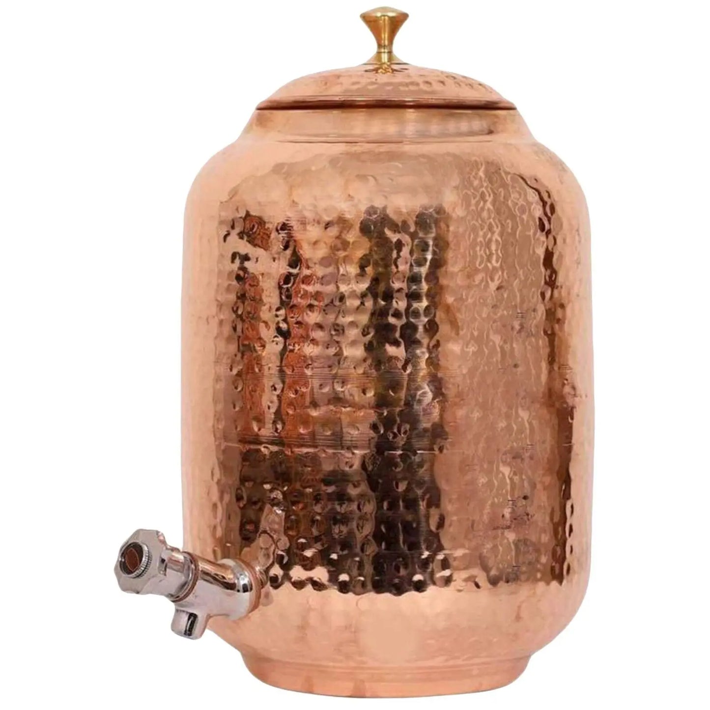Modern Hammered Metal Copper Water Wine Beer Dispenser 4L-12L Capacity Cylindrical Customizable Color/Logo Parties Bars