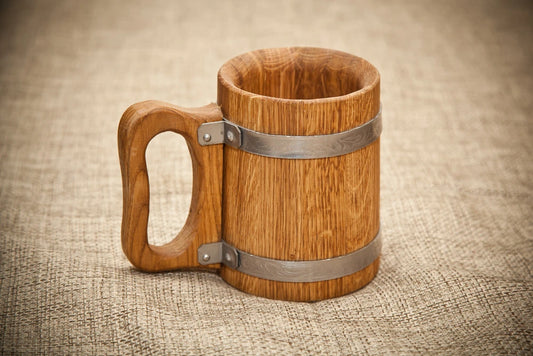 Classic Handmade Wooden Beer Tea Mug-Eco-Friendly Customizable Design Logo Custom Size Presents-CRAFT ZONE EXPORT Best Quality
