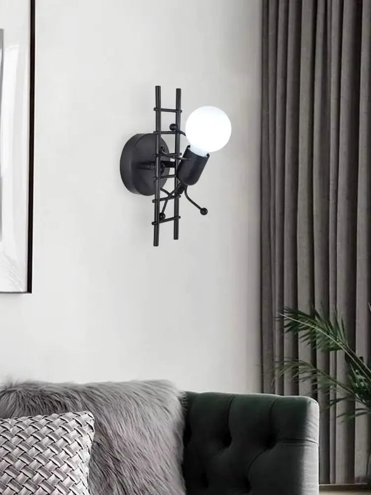 Creative Cartoon Wall Light, Metal Bedside Lamps for Kidsroom Livingroom Dinningroom E27 Bulb not Included