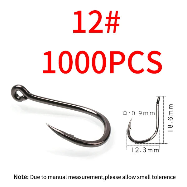 11#-15# Sea Fishing Single Hooks Pipe Hook Handle Short Shank Offset Tip Forged Carbon Steel Black Nickel Barbed Single Hook
