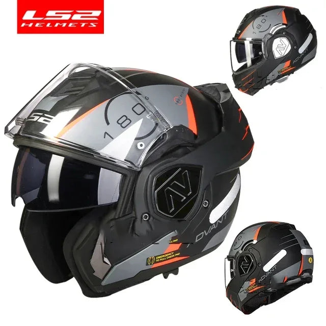LS2 FF906 Full Face Flip up Helmets Motorcycle Modular Double Visor He – PDG ibma