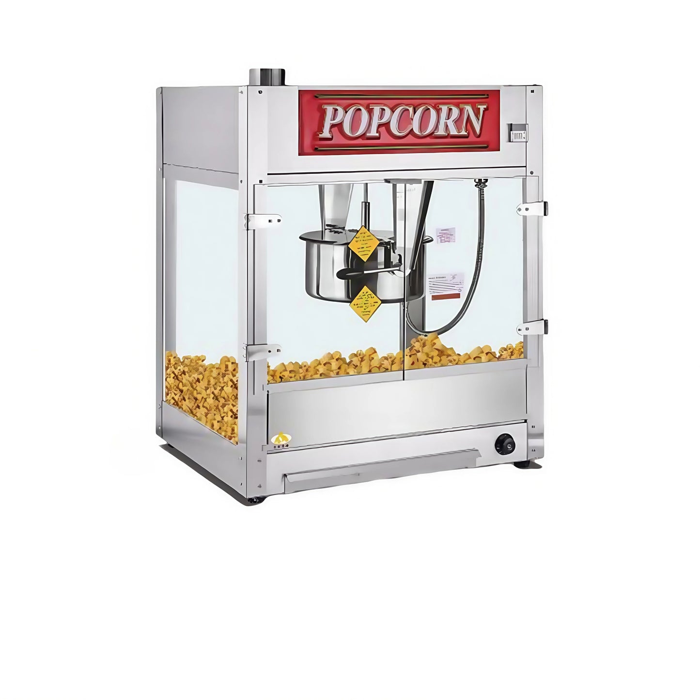 Large Popcorn Machine with 16 Oz Kettle Commercial Cinema Stainless Steel Automatic Popcorn Snack Popcorn Machine