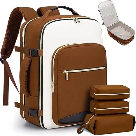 Cross-Border Color-Block Multi-Piece Set Oxford Waterproof Backpack Large Capacity for Business Trip Carry-On Luggage Laptop
