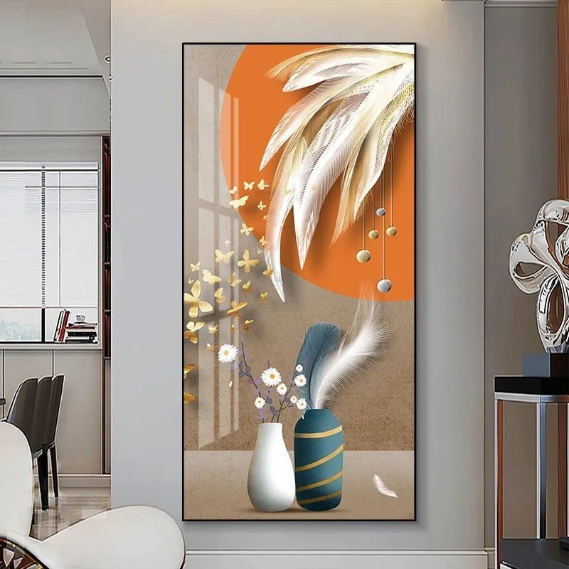 100X50CM New Large Aluminum Alloy Frame Crystal Home Gallery Hanging Wall Decor Artwork Painting Dropshipping for Living DDP