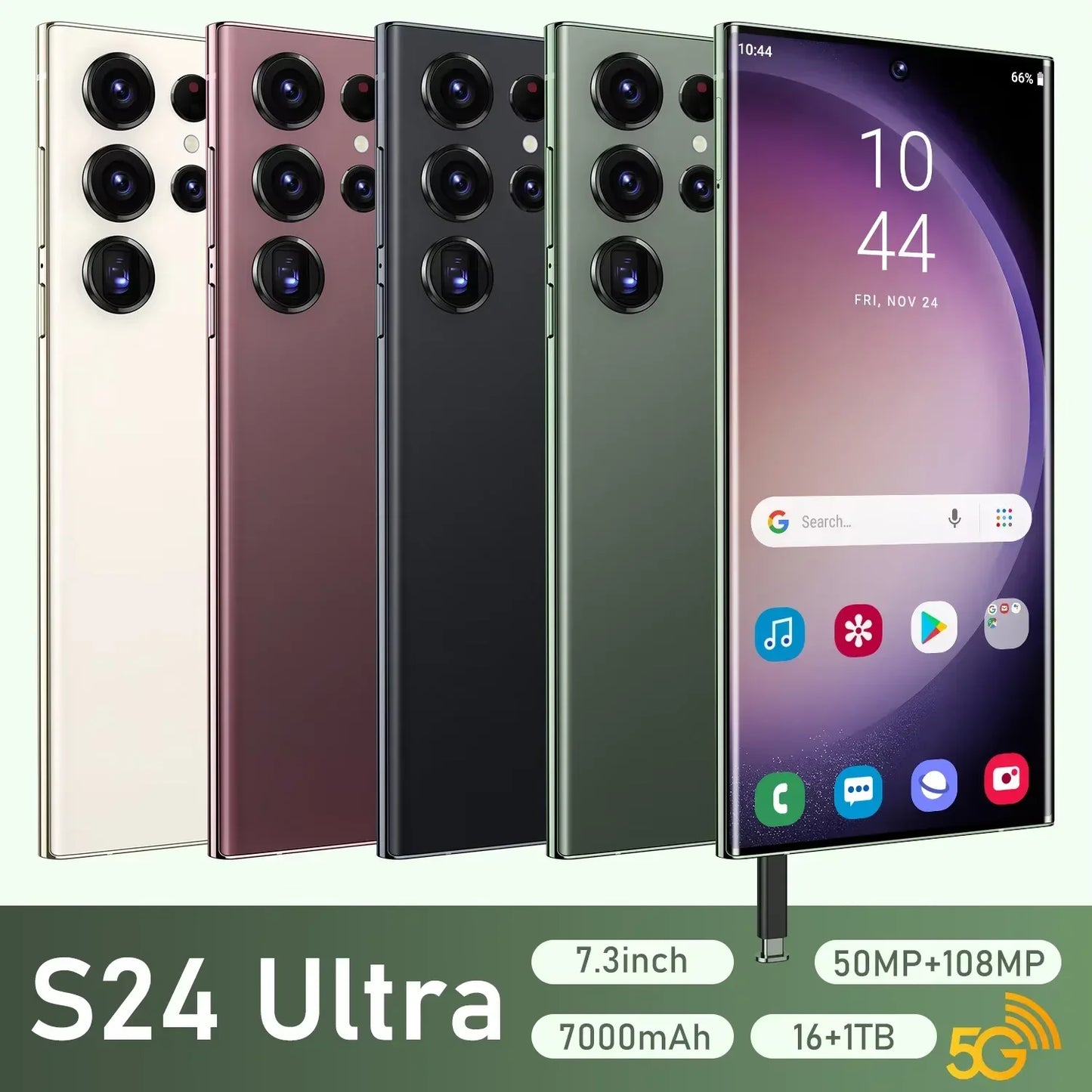 Hot Selling 5G Smartphone S24 Ultra Telephone 7.3 Inch Android Phones Unlocked 16G+1TB Cellphone Mobile Phones 4G 5G