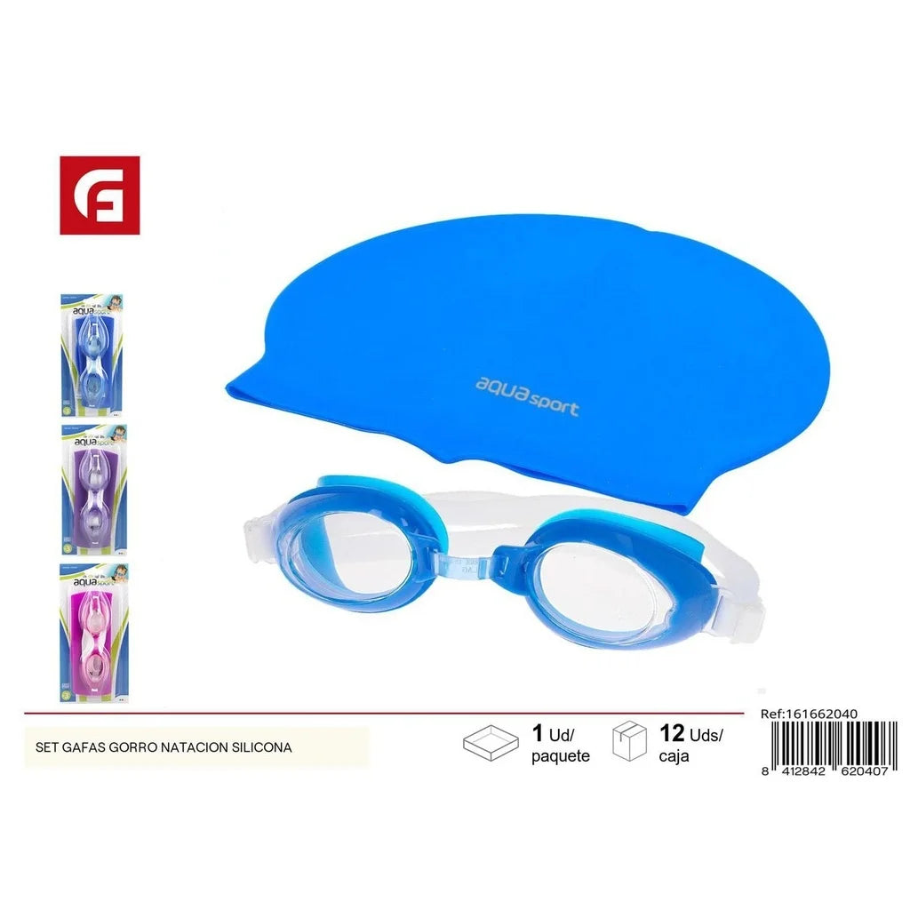 Silicone Swim Cap and Goggles Set - Swimming Accessories for Water Fun