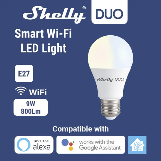 Shelly Duo Rgbw/White 9W WiFi Smart Light LED Bulb Work with Alexa/Google Home 220-240V Dimmable Timer Function Magic Bulb