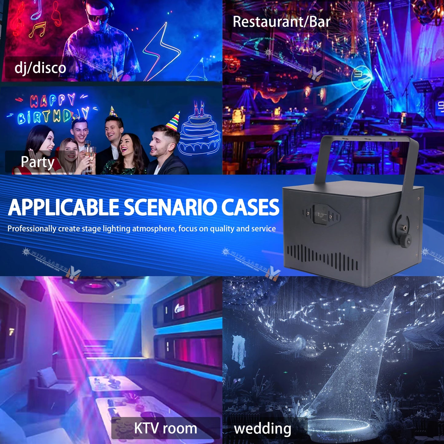 2w Professional RGB 3D Animated Laser Lighting for DJ Disco Club Stage Party Show Event