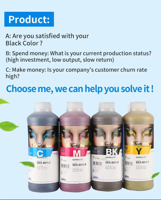 1 Bottle 4 Color 1000ml Hot Sale New Model SES G7 Korea Inktec Sublinova Sublimation Dye Ink by PDG ibma
