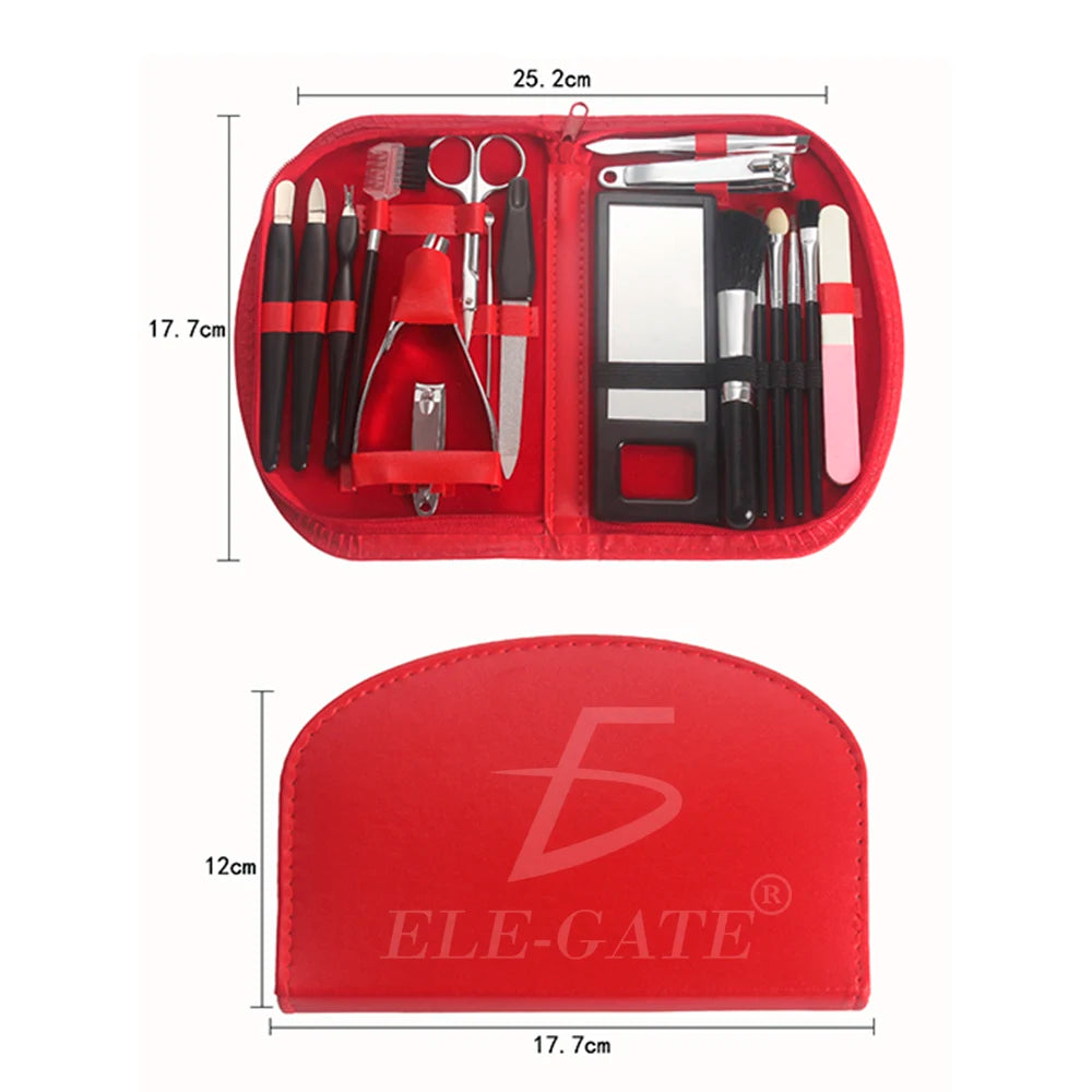 ELEGATE Adults Travel Beauty Case-18-Piece Complete Care Set HOG.192 Model B2505 Travel Size Made in Mexico