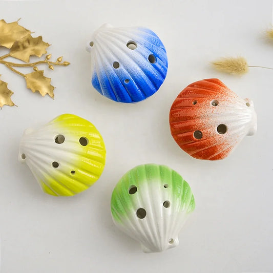 6 Hole Middle C Key Ocarina Shell Shape Ocarina Ceramics Material Musical Instruments