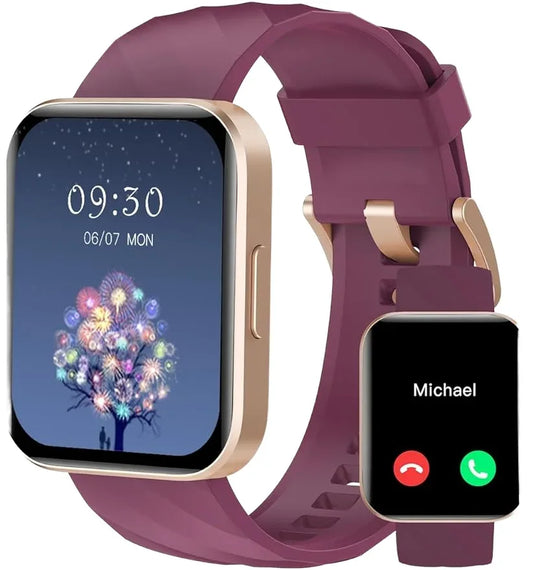Fitness Tracker Smart Watch for Women Men 1.85\" HD Screen Answer/Make Calls Compatible IPhone/Android IP68 SDK