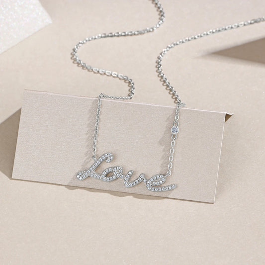 2025 Factory Price 925 Sterling Silver Jewelry Love Necklace Anniversary Gift for Women Moissanite Pendant Necklace