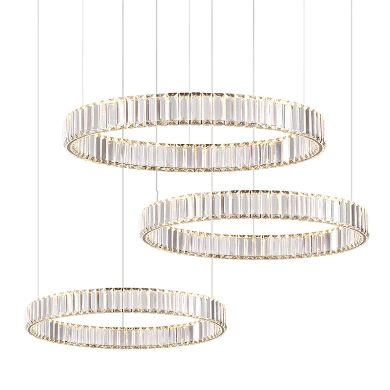 Nordic Style Custom LED Crystal Chandelier for High Ceilings Adjustable Height for Restaurant Villa Hotel Lobby Decor