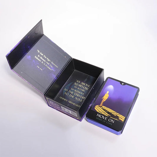 Custom Premium Tarot Deck Printed Eco Friendly 24K Gold Tarot Cards German Wholesale
