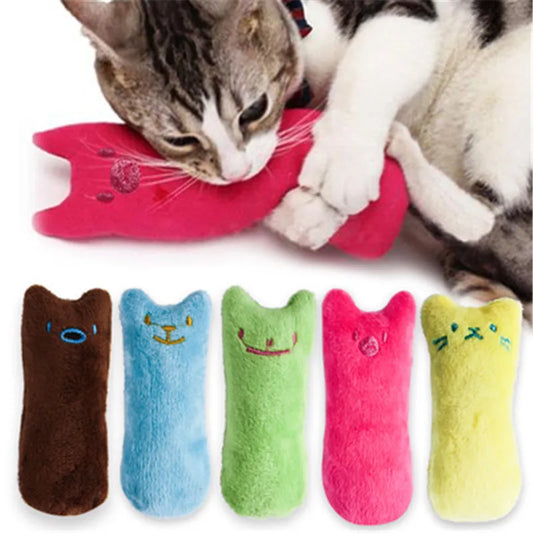 Teeth Grinding Catnip Toys Funny Interactive Plush Cat Toy Pet Kitten Chewing Vocal Toy Claws Thumb Bite Cat mint For Cats by PDG ibma