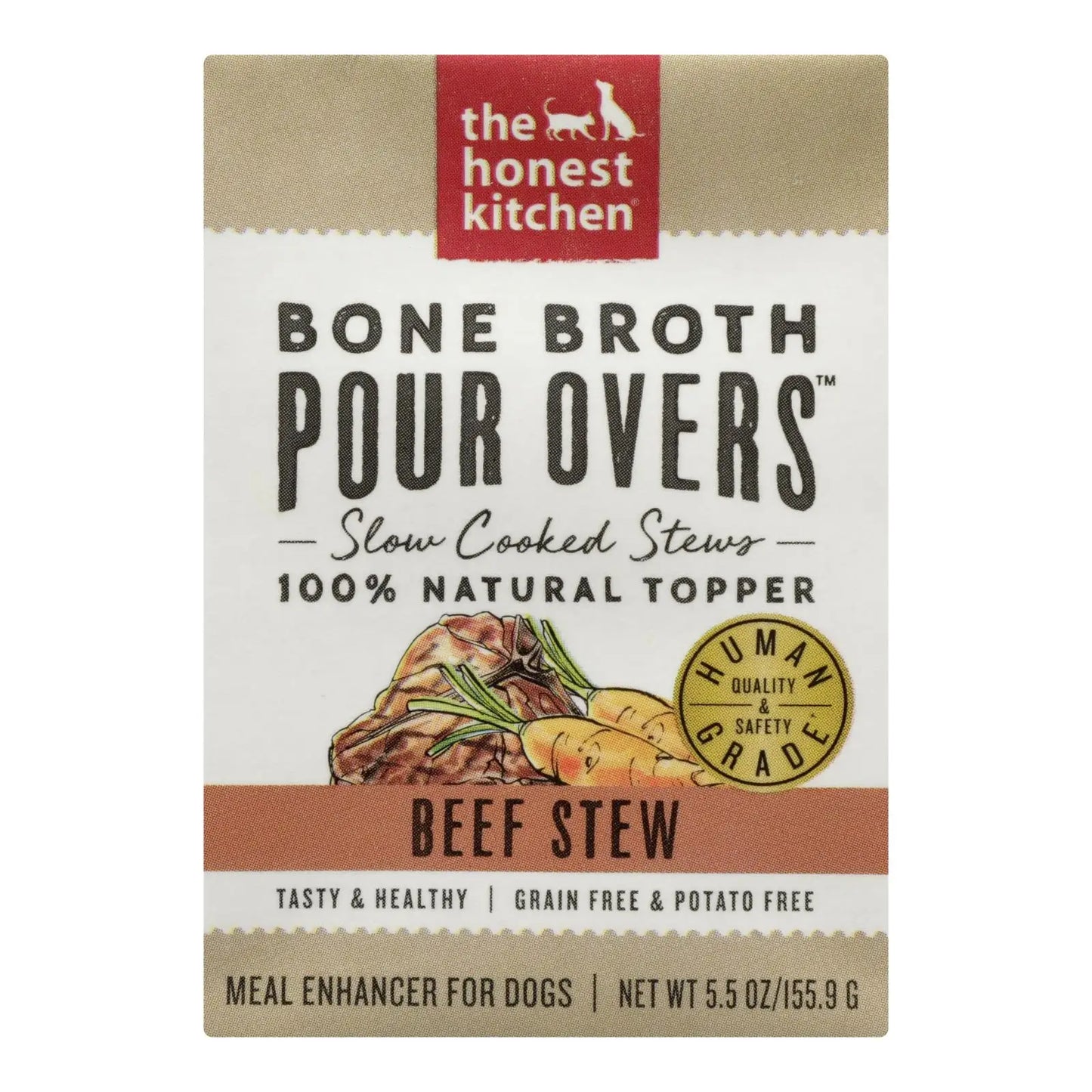 UD2 the Honest Kitchen Wet Dog Food High Protein Over Bf Stew Case of 12-5.5 oz for Dogs Cats Reptiles