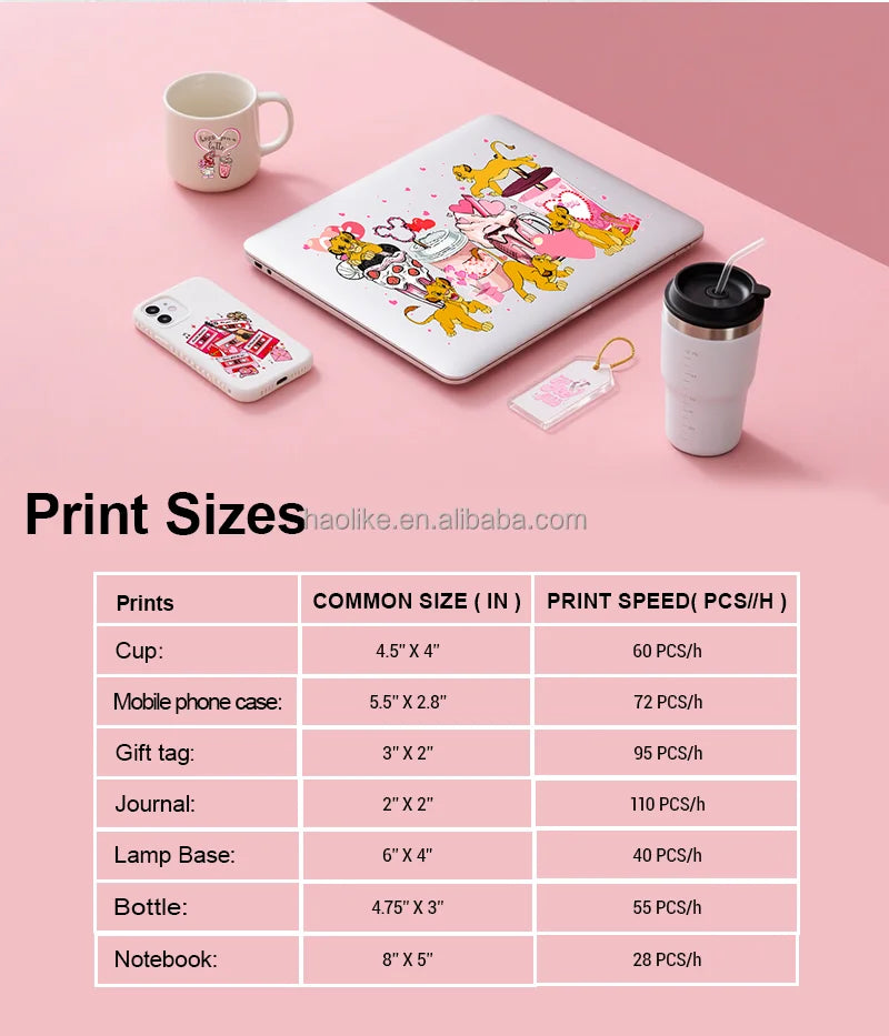 Haolic New Automatic UV DTF Printer Machine UV Ink 1 Year A3 Size for Cups Tumblers Phone Cases Glass Wood Acrylic Signs