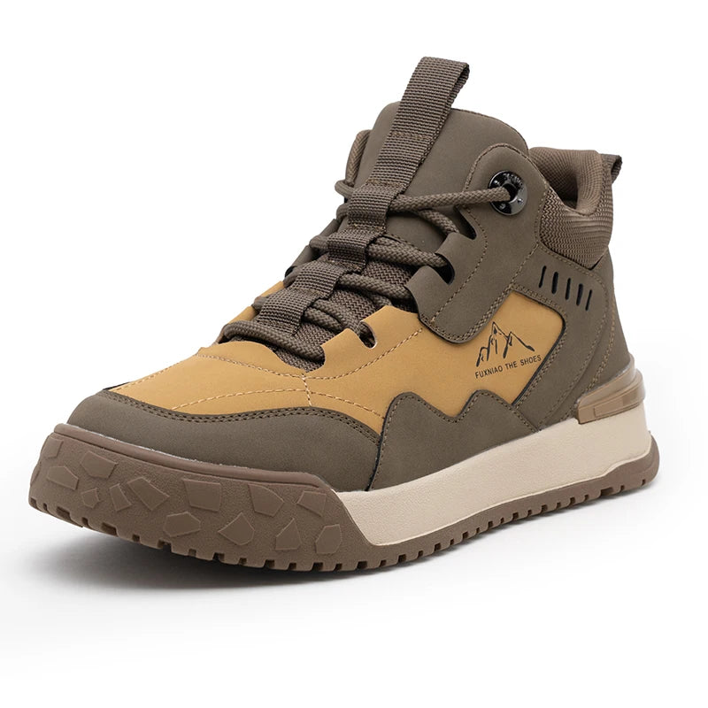 New Top Garde Leather Brand Boots for Men Usados Big Size 47 48 49 Work Styles Elevator Ankle Fashion Hiking Shoes High Quality