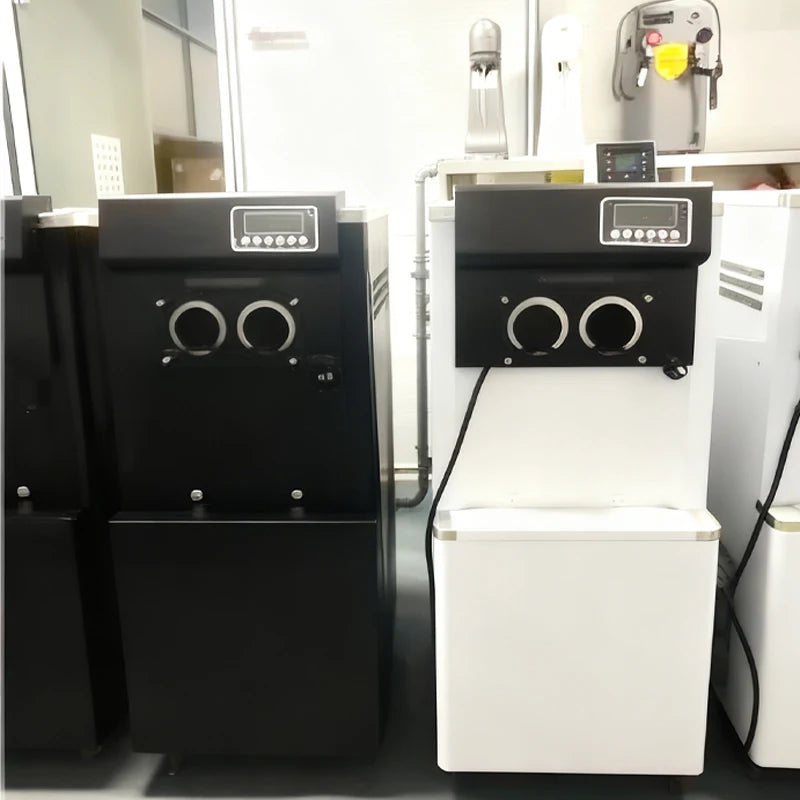 3 Flavors Ice Cream Maker 28-36L/H Fully Automatic Soft Ice Cream Machine with Two Compressor Precooling and Hopper Mixer