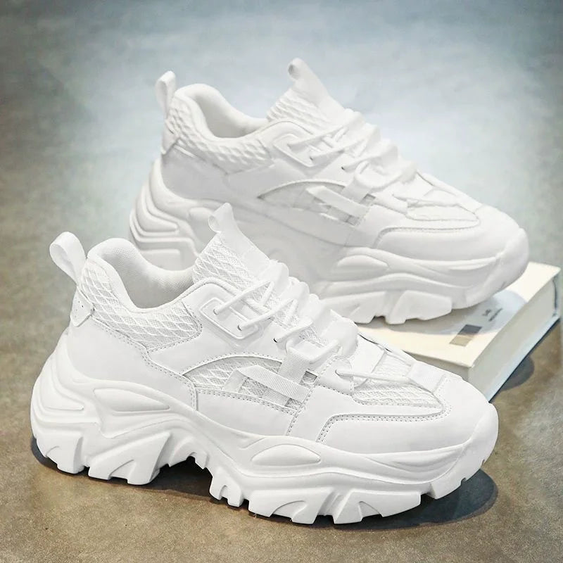 Wholesale of New High Top Casual Board Shoes for Men's Sports White Shoes with Lace up Leather Surface Men's Board Shoes