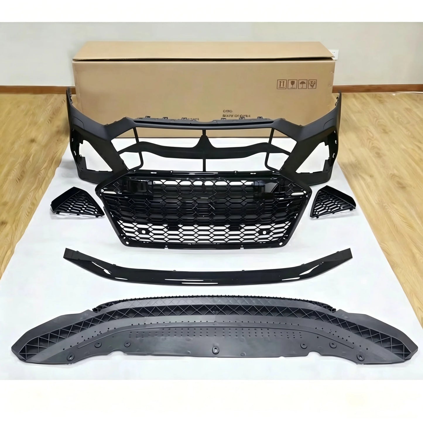 For Audi A7 S7 2019-2025 RS7 Style Front Bumper Kit with Honeycomb Grille C8 4K8 Bodykit Car Upgrade Aftermarket Parts