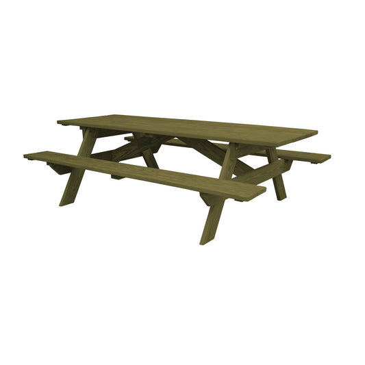 HMS 94 Green Solid Teak Wood Outdoor Picnic Table Portable Folding Furniture for Courtyard Kitchen Dining Made with Glass