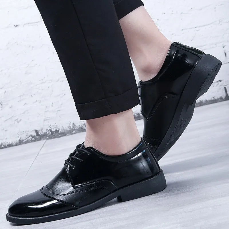 Leather Shoes for Men Business Attire Casual Shoes for British Youth, Leather Shoes for Men Groom's Leather Shoes for Men