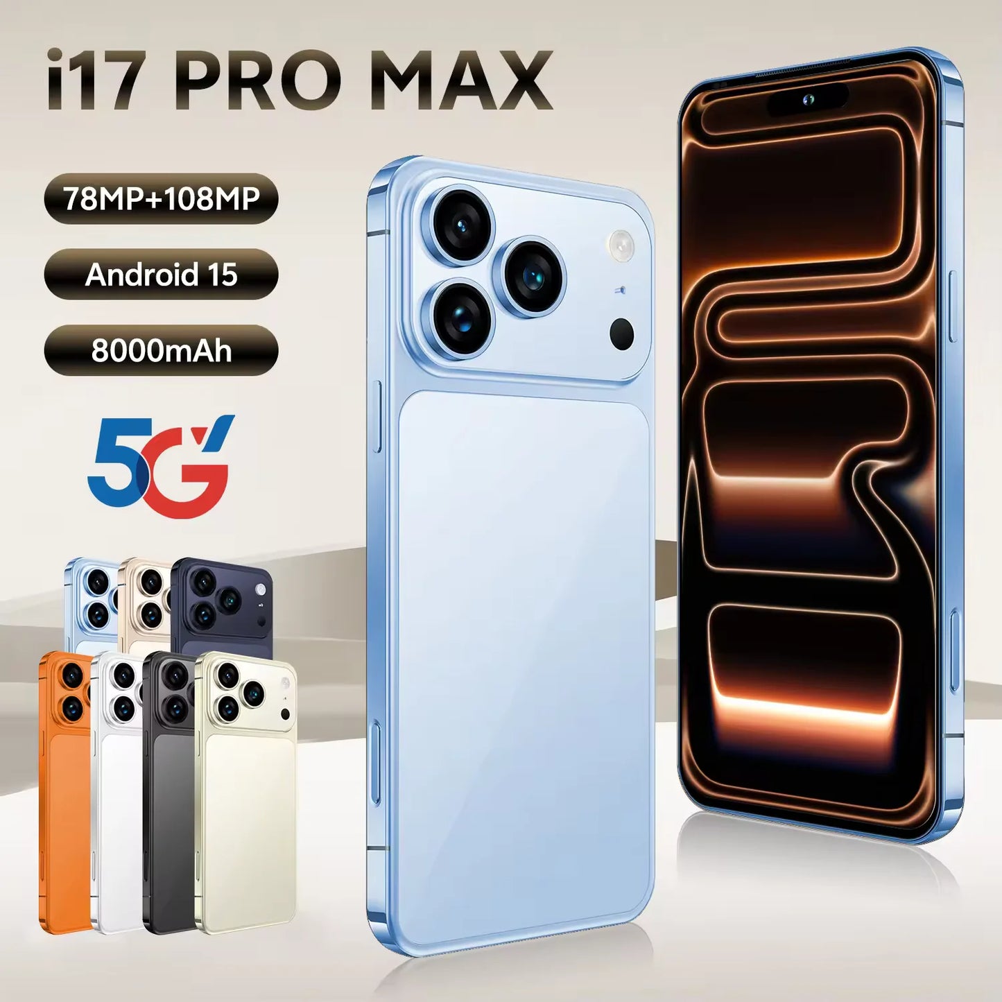 Latest Trends I17 Pro Smartphone High Quality Mobile Phone 4G/5G Telephone 6.9inch CellPhone