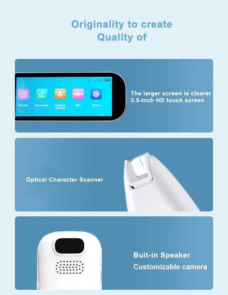Gift Set AI Scanning Translation Pen Scanner Android Digital Exam Reader Pen Text Automatic Reader Dictionary Scandictionary Pen