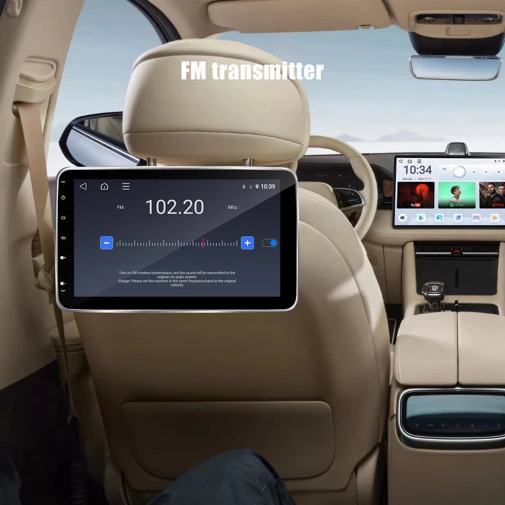 10.1 Inch Android System Car for DVD Headrest Monitor Stereo Rear Seat Entertainment Mirror Link FM Transmitter USB Placement