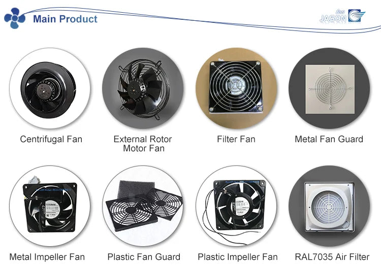 C2E-190.45TS 190mm Three Speed EC AC Different air Flow Plastic Backward Curved Centrifugal Cooling Fan for Kitchen and Bathroom