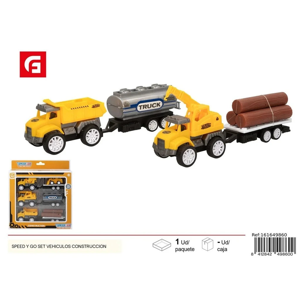 Speed and Go Construction Toy Set - Vehicles for Kids