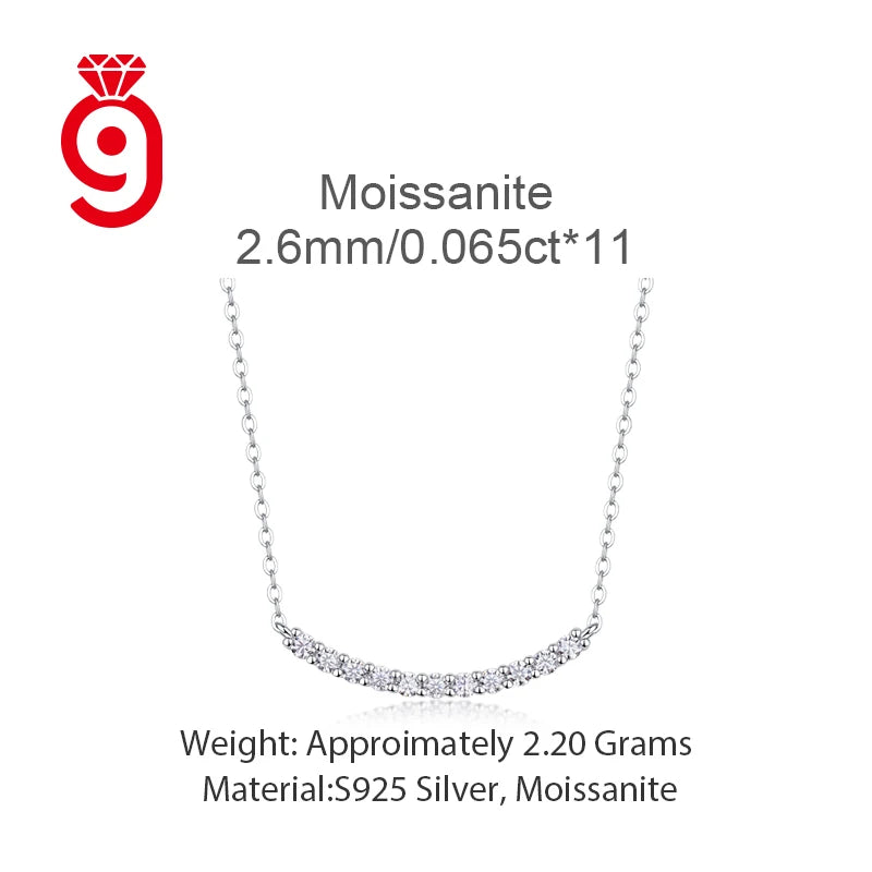Custom Moissanite Pendant Necklace VVS1 Diamond Simple Charm Bar Necklace Women Gift 925 Sterling Silver Jewelry Necklace