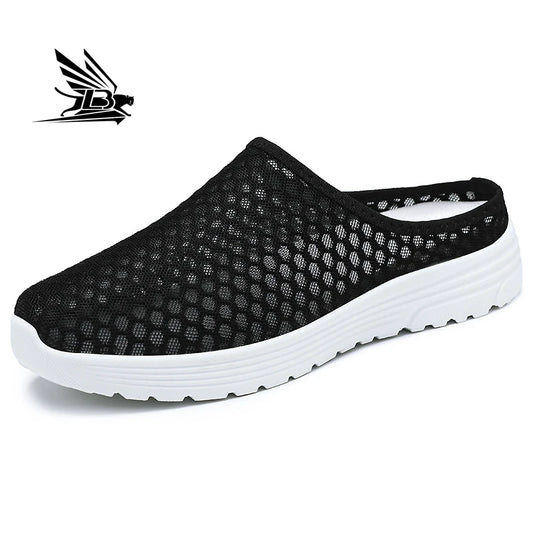 Women's Large Size Summer Casual Flat Platform Slides Breathable Mesh Soft Sole Comfortable Slip-On Comfortable Style