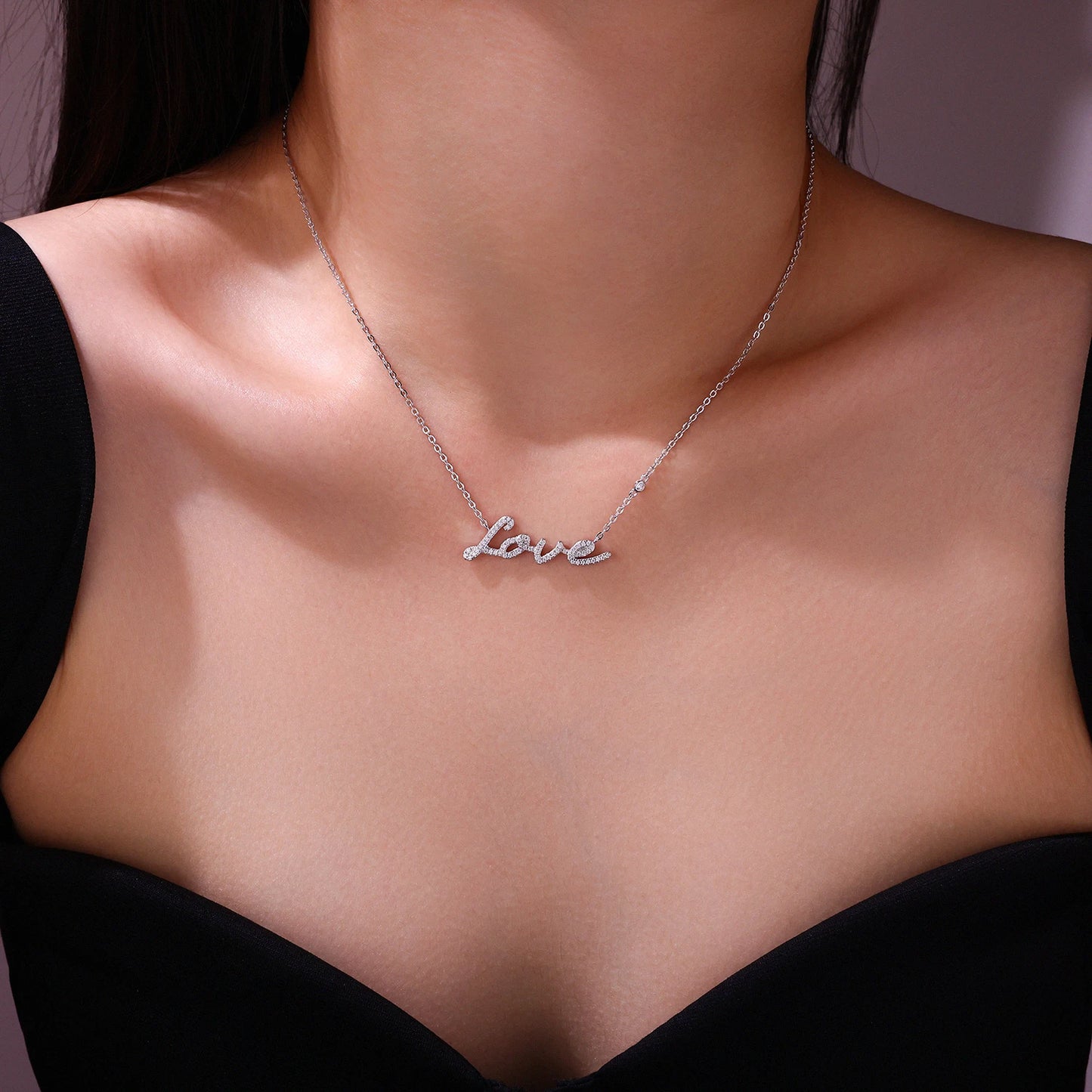 2025 Factory Price 925 Sterling Silver Jewelry Love Necklace Anniversary Gift for Women Moissanite Pendant Necklace