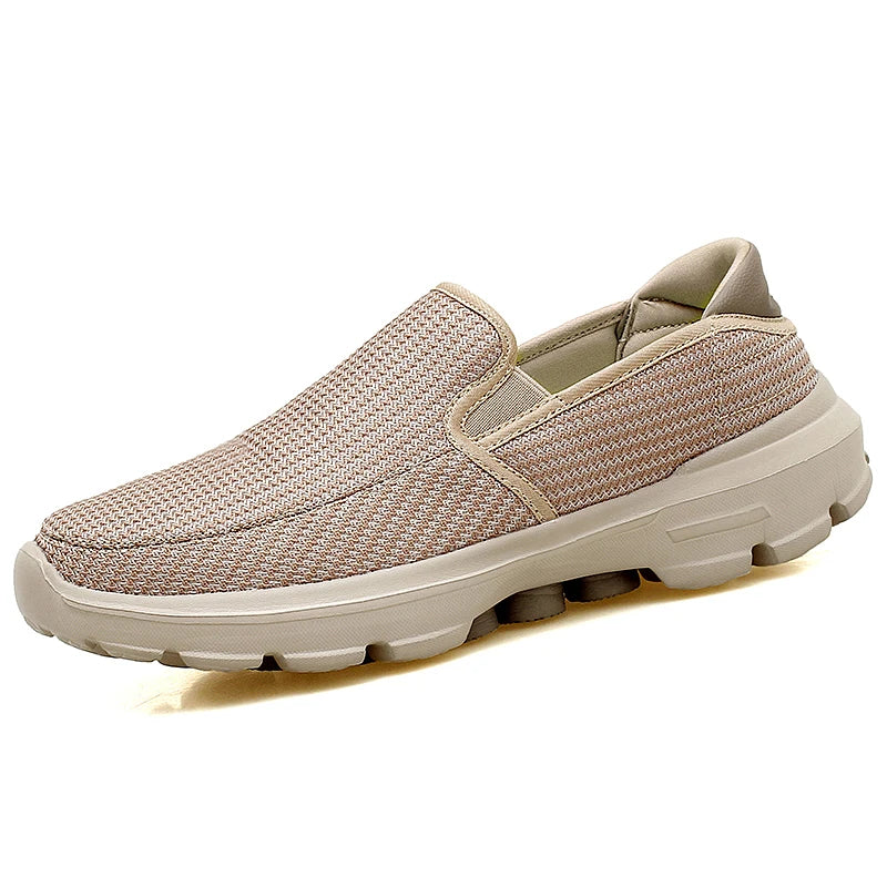 New Wholesale Unisex Wome Men Knitting Mesh Flat Eva slip on Branded comfort Elderly Shoe Running 37-45# Sports Factory Shoe Man