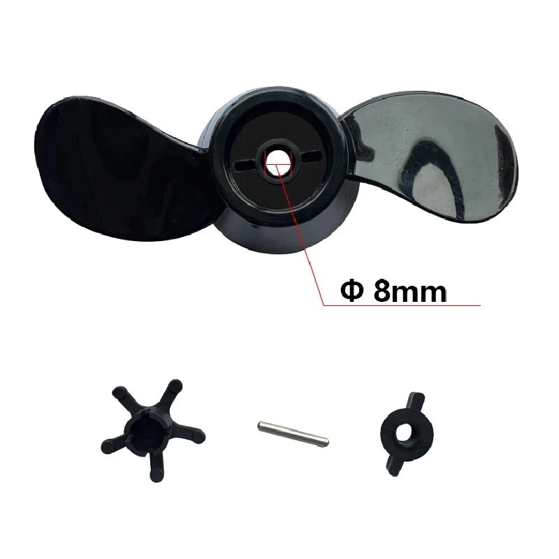 Solar Marine Outboard Electric Motor Replacement Propeller Kit Carbon Fiber 18-88lbs Fishing Boat Parts