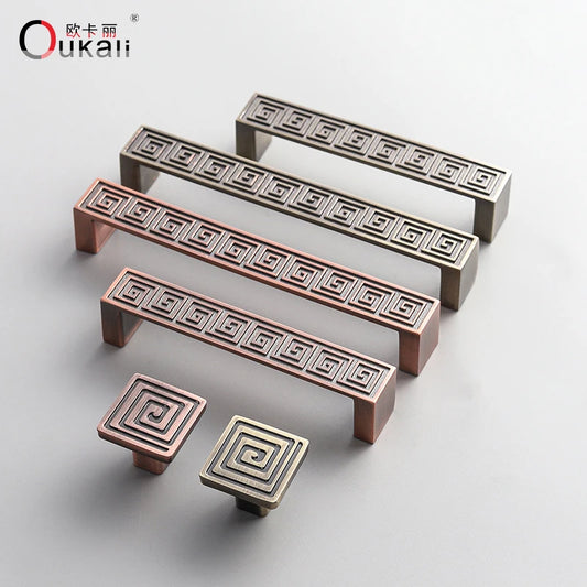 Best Price 96mm Modern Zinc Alloy Solid Hardware Copper Bronze Rectangular Antique Wardrobe Kitchen Cabinet Door Pull Handle