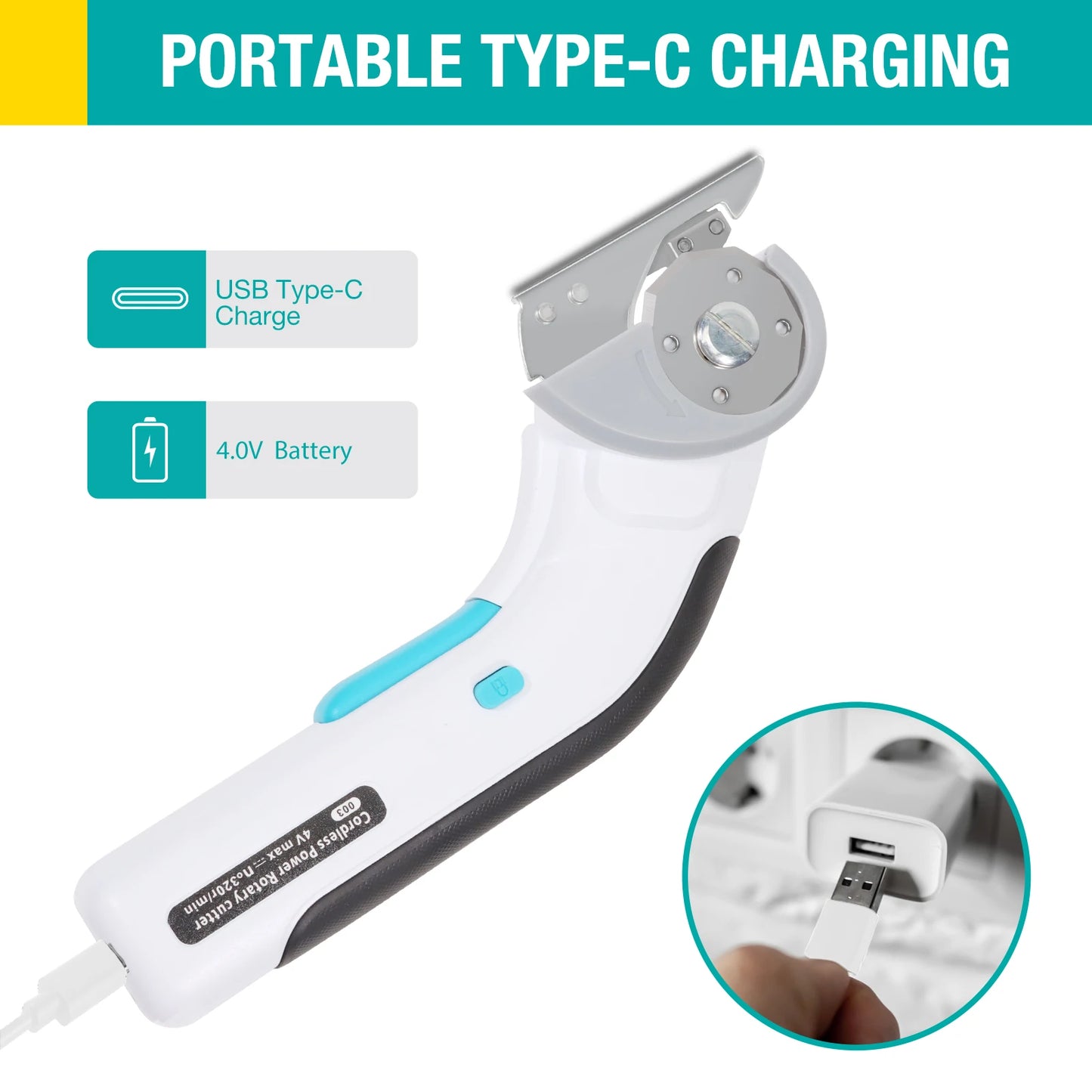 New Handheld Cordless Electric Scissors for Clothing Leather Small Carpet Tailoring Cordless 3mm Thickness