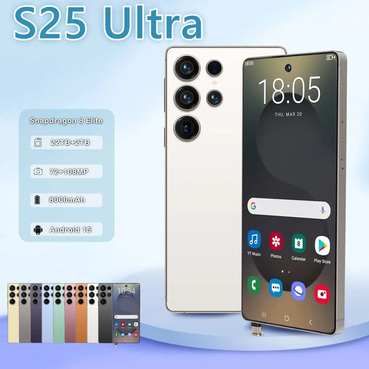 22G+2TB 2025 Brand New High Configuration Telephone S25 Ultra 5G Smartphone Dual SIM Android15 Built-in Pen 108MP Rear Camera