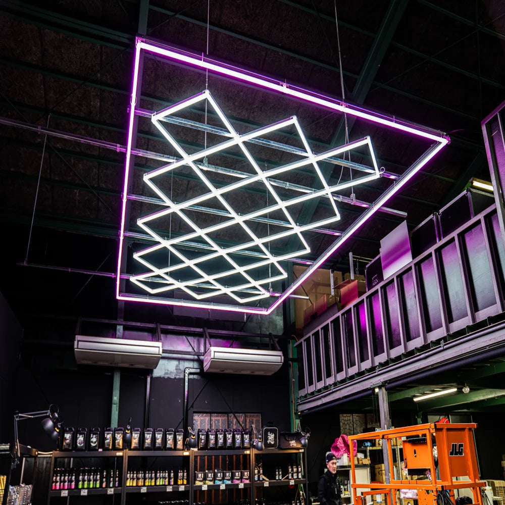 Aoying Fashion Workshop RGB 5-Grid Honeycomb Lighting White LED Hexagon IP65 DC CRI 90 6000K Daylight Ceiling-Mounted