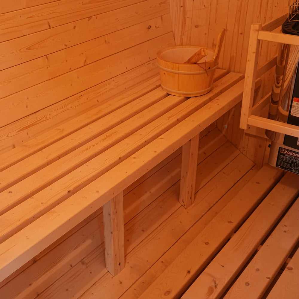 2-in-1 Outdoor Barrel Sauna Combo: 4-Person Home Sauna Kit with Built-in Steam Generator for Relaxing Spa Experience