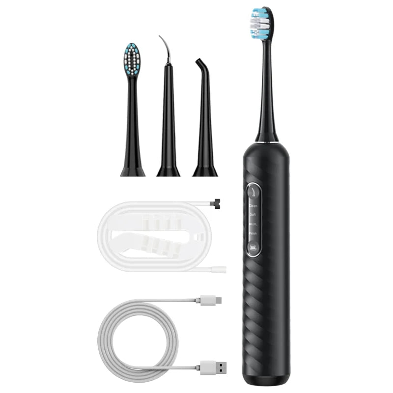 3-in-1 Sonic Electric Toothbrush Water Flosser 38K VPM 4 Cleaning Modes Teeth Whitening Gum Care IPX7 Medium Tartar Removal