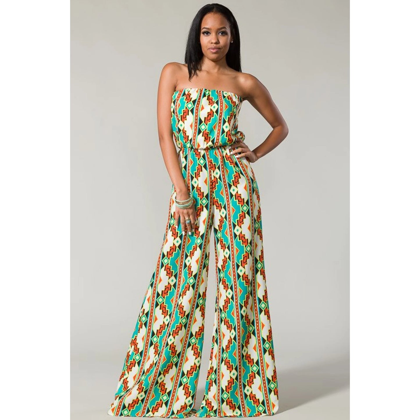 Women's Floral Print Jumpsuit TD Tube Cut Halter Collar Banded Waist Streetwear Style with Hollow Rayon for Workout or Club