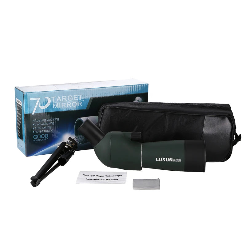 20-60x60 Spotting ScopeTelescope Portable Travel Scope Monocular Telescope with Tripod Carrying Bag Birdwatch Hunting Monocular